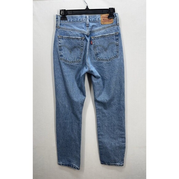 Levis 501 xx Distressed Jeans Womens 26x30 Blue Light Wash Button Fly Denim - Picture 3 of 13